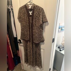Studio I Brown Paisley Maxi Dress - 2 piece
